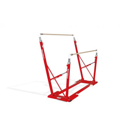 COMPACT ASYMMETRIC BARS - FOLDING FEET - WITH TRANSPORT TROLLEYS